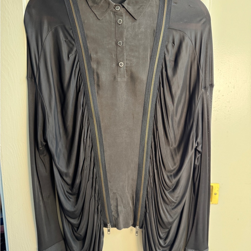 All Saints Dark Gray Long Sleeve Shirt